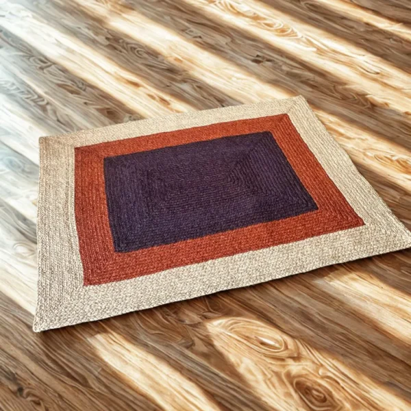 Tapis rectangle brun 120x100 cm