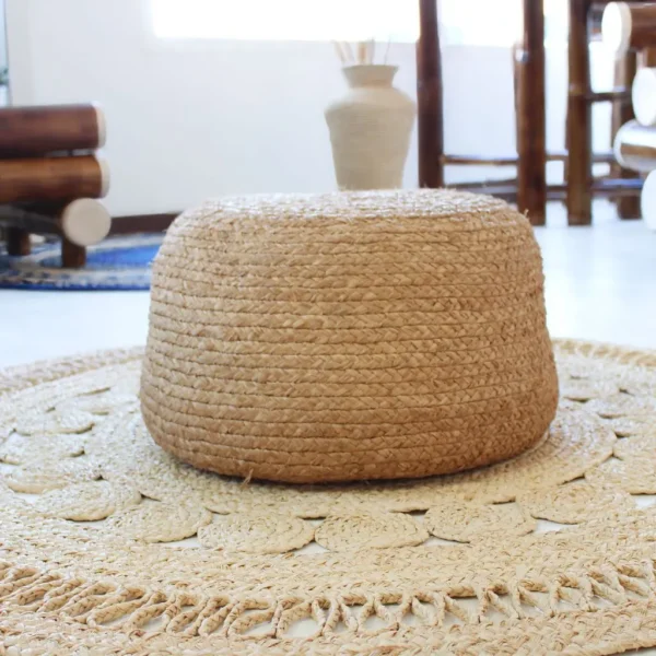 Pouf moyen beige
