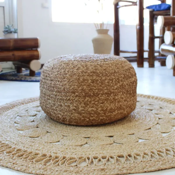 Pouf moyen naturel